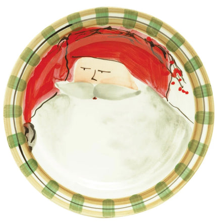 Vietri Old St. Nick Round Salad Plates - Red Hat