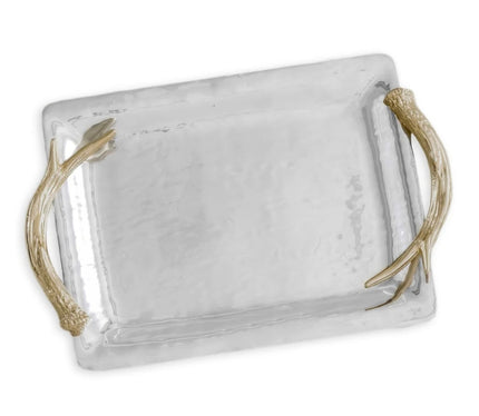 Beatriz Ball WESTERN Antler Emerson Medium Tray with Gold Handles