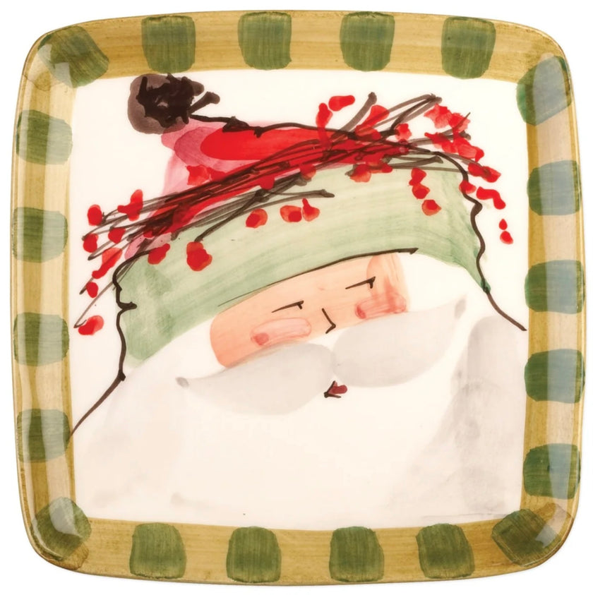 Vietri Old St. Nick Square Salad Plates - Set of 4