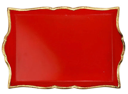 Vietri Florentine Red & Gold Small Rectangular Tray