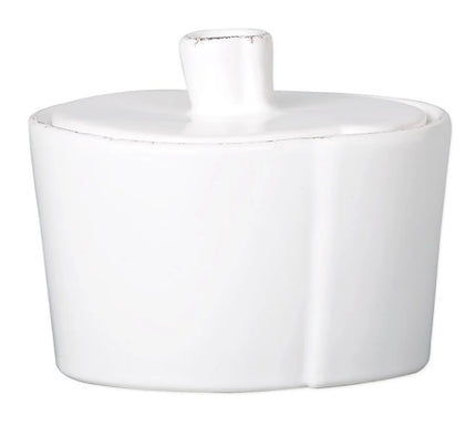 Vietri Lastra White Sugar Pot