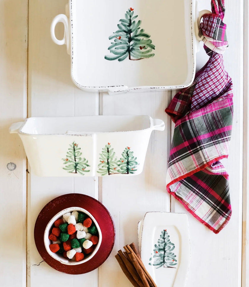 Vietri Lastra Holiday Square Baker