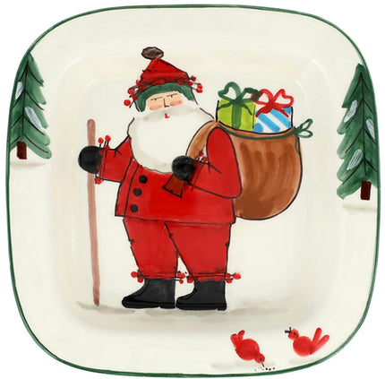 Vietri Old St. Nick with Gifts Square Platter