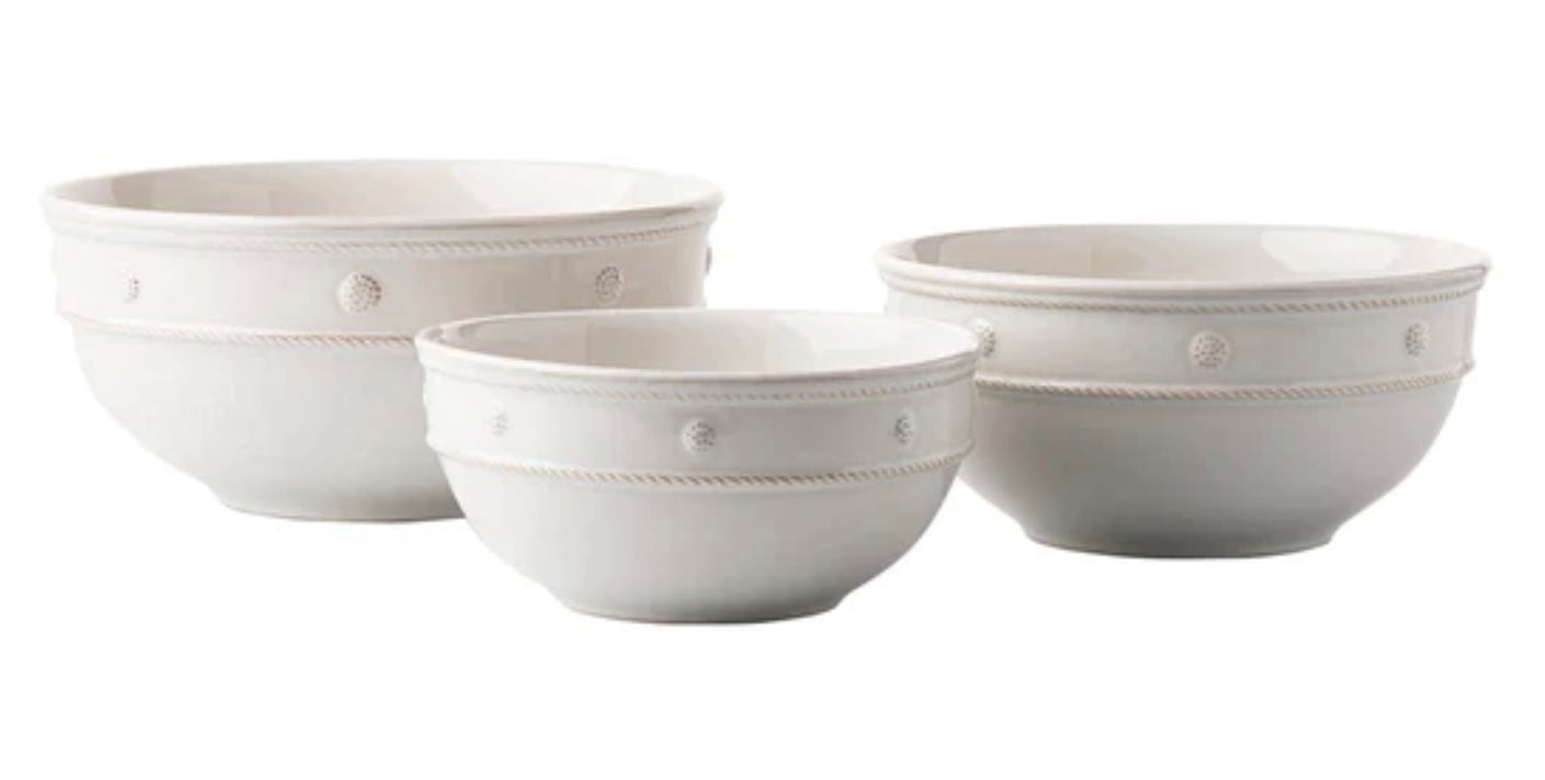 Berry & Thread Nesting Serving Bowl Set/3 Pieces- Whitewash