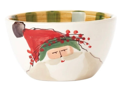Vietri Old St. Nick Cereal Bowl - Green Hat