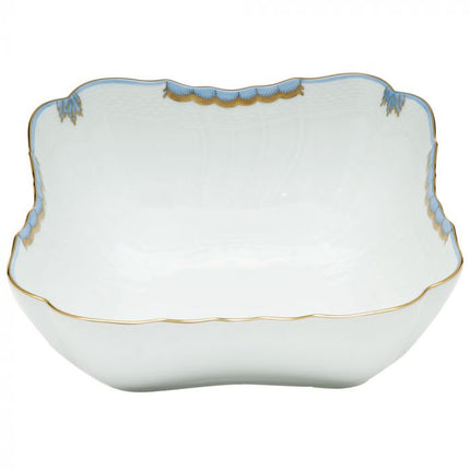 Herend Princess Victoria Square Salad Bowl - Light Blue