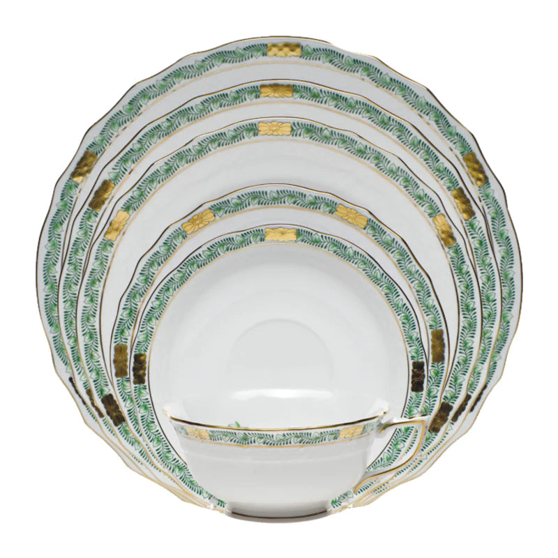 Herend Chinese Bouquet Garland Dessert Plate - Green