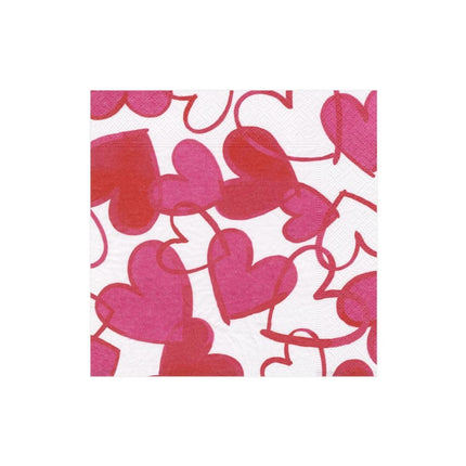 Caspari Painted Hearts Paper Cocktail Napkins