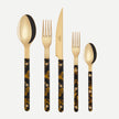 Sabre Bistrot 5 piece flatware set - Tortoise with Gold