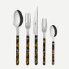 Sabre Bistrot 5 piece flatware set - Tortoise with Silver