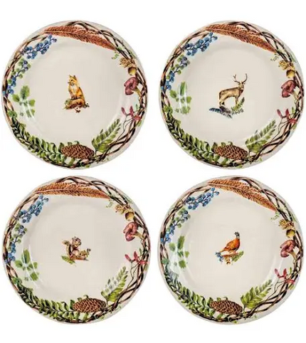 Juliska Forest Walk Dessert/Salad Plate Assorted Set/4