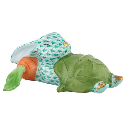 Herend Decorative Slumber Bunny - Green