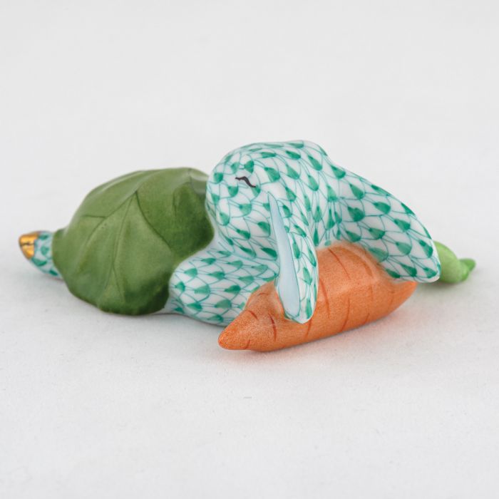 Herend Decorative Slumber Bunny - Green