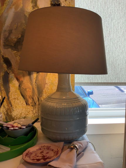 Green Crackle Table Lamp