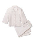 Petite Plume Olivia Wide Leg Pima Pajama Set - Camel Ticking (Brand new pattern)