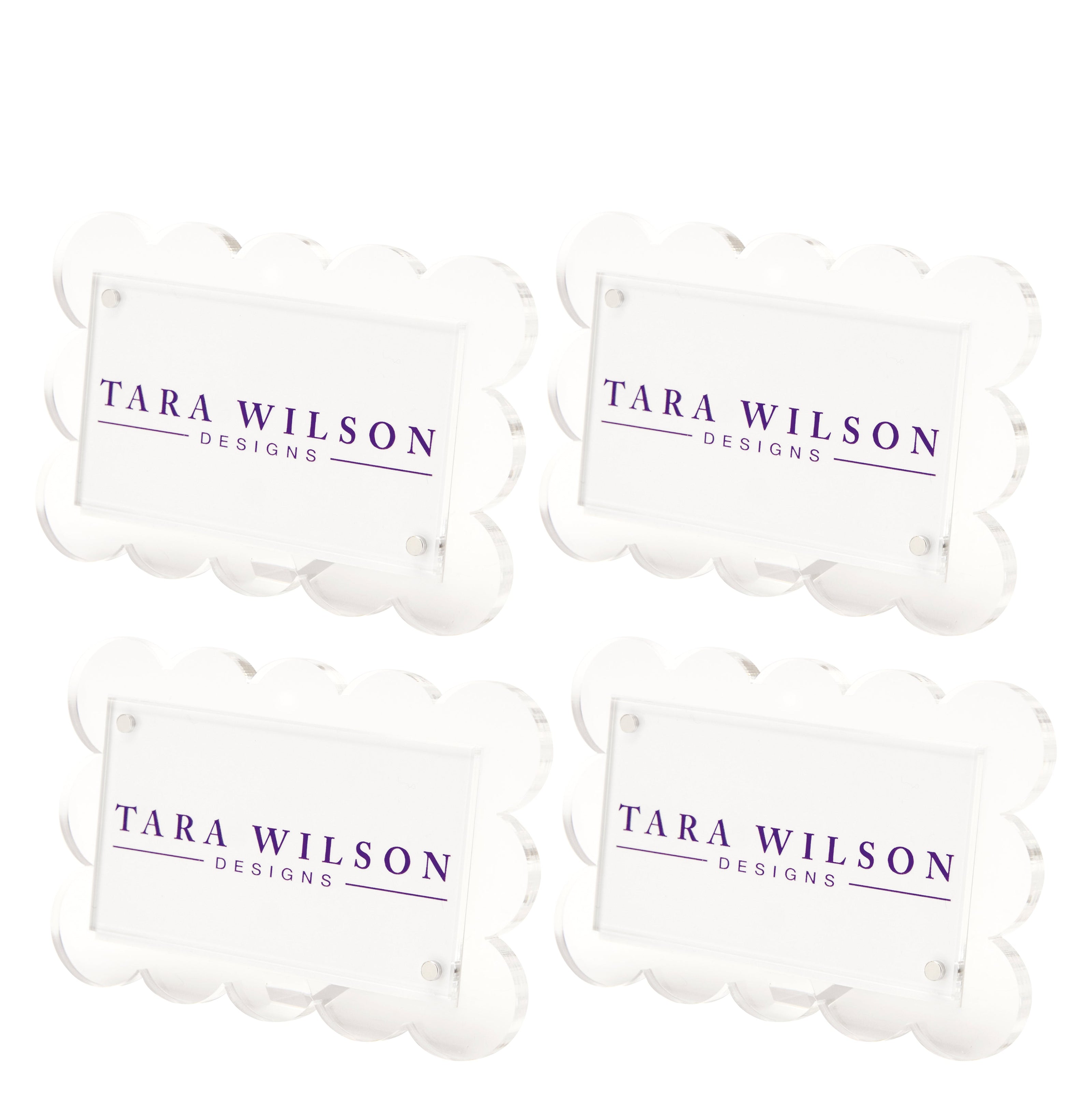 Tara Designs Acrylic Scalloped Place Card Holders (Set of 4)