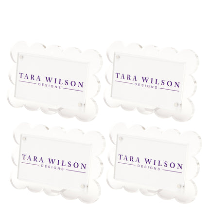 Tara Designs Acrylic Scalloped Place Card Holders (Set of 4)