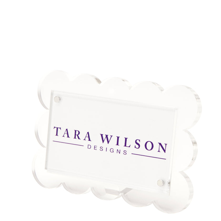 Tara Designs Acrylic Scalloped Place Card Holders (Set of 4)