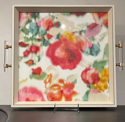 Amanda Carol Abstract Floral Square Serving Tray