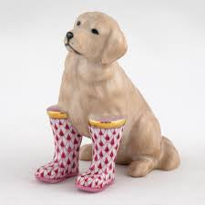 Herend Decorative Rainy Day Retriever - Raspberry