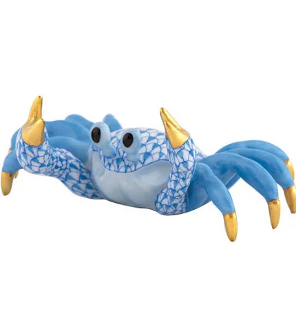 Herend Decorative Sand Crab- Blue