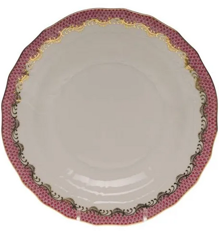 Herend Fishscale Dessert Plate - Raspberry