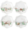 Juliska Berry & Thread North Pole Dessert/Salad Plate Assorted Set/4