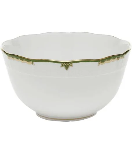 Herend Princess Victoria Round Bowl - Dark Green