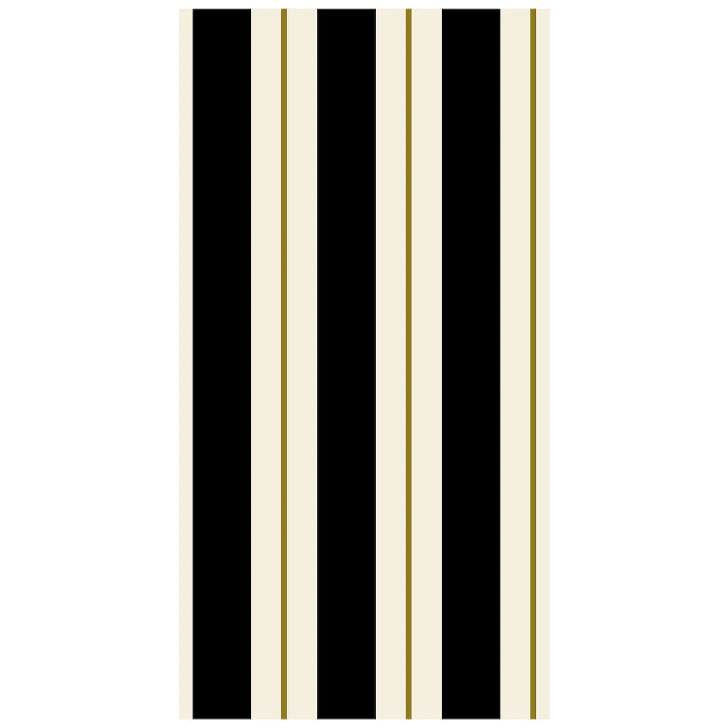 Hester & Cook Black & Gold Awning Stripe Paper Guest Napkins