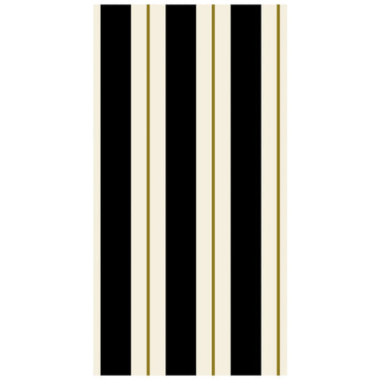 Hester & Cook Black & Gold Awning Stripe Paper Guest Napkins