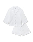Petite Plume Olivia Short Pima Pajama Set - White