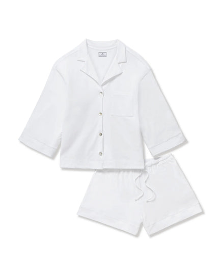 Petite Plume Olivia Short Pima Pajama Set - White