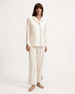 Petite Plume Women's Margaux Lightweight Pima Pajama Set in Ivory
