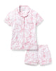 Petite Plume Women’s Pima Short Sleeve Short Set - Pink Timeless Toile