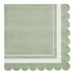 Sophistiplate Cocktail Napkin Scalloped Edge- Sage