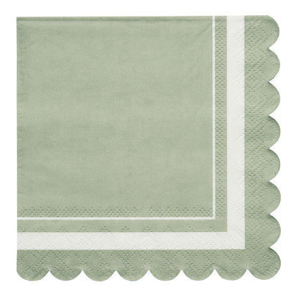 Sophistiplate Cocktail Napkin Scalloped Edge- Sage