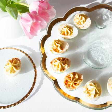 annieglass Roman Antique Deviled Egg Platter