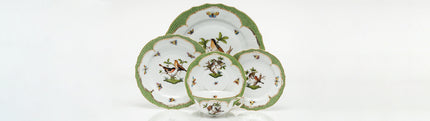 Herend Rothschild Bird Green Dessert Plate - #12