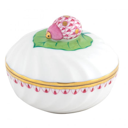 Herend Decorative Ladybug Box - Raspberry