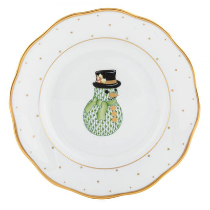 Herend Christmas Dessert Plate - Snowman