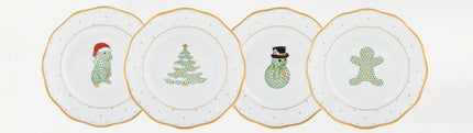 Herend Christmas Dessert Plate - Gingerbread