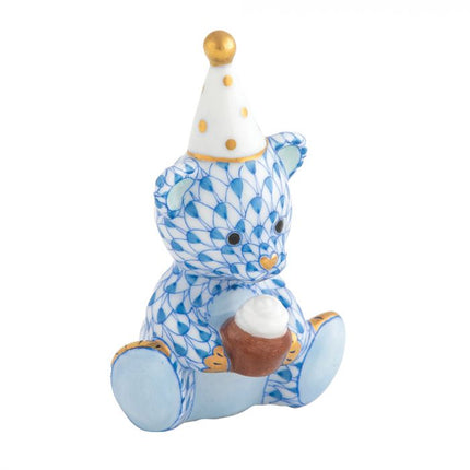 Herend Decorative Birthday Bear - Blue