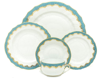 Herend Fishscale Salad Plate - Turquoise