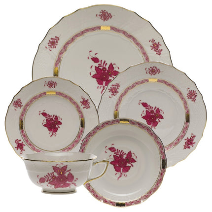 Herend Chinese Bouquet Salad Plate - Raspberry