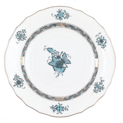 Herend Chinese Bouquet Salad Plate - Turquoise & Platinum