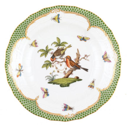 Herend Rothschild Bird Green Dessert Plate - #10