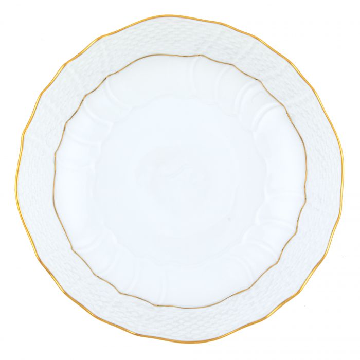 Herend Golden Edge Scalloped Dinner Bowl