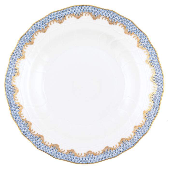 Herend Fishscale Dessert Plate - Light Blue