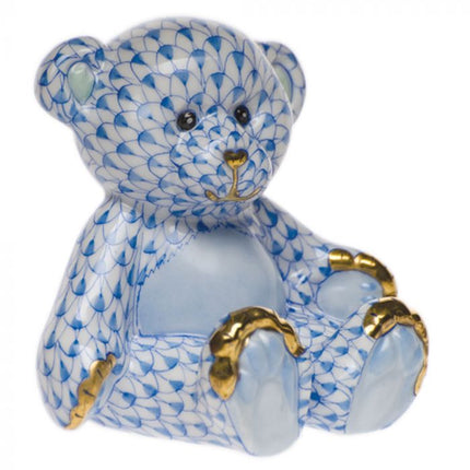 Herend Small Decorative Teddy Bear - Blue