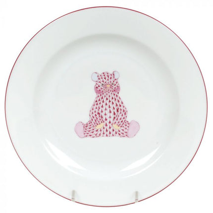 Herend Children’s Plate - Raspberry Bear